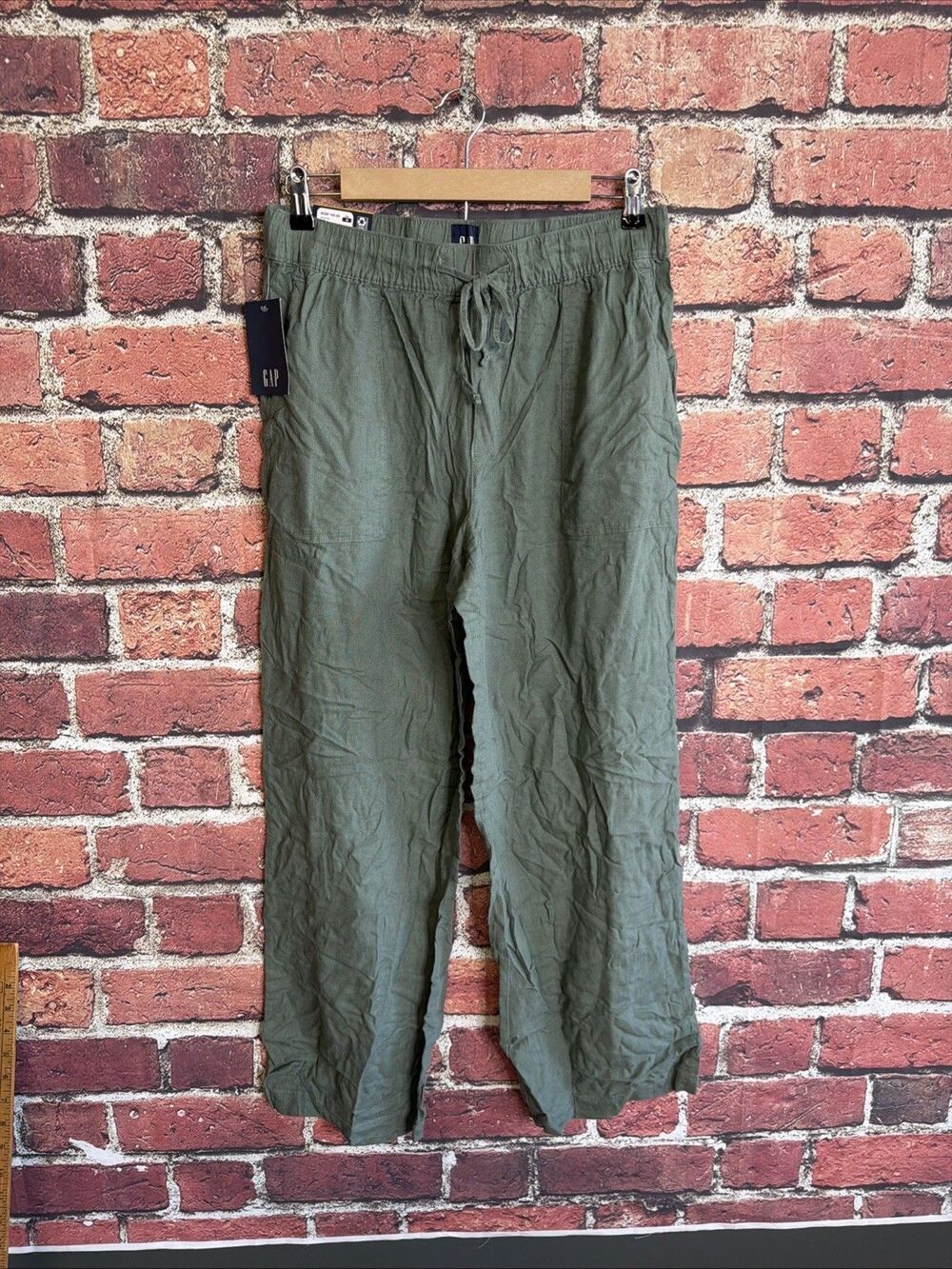 Gap Women's Lightweight Relaxed Fit Wide Leg Linen Blend Pull-On Pant NWT NEW